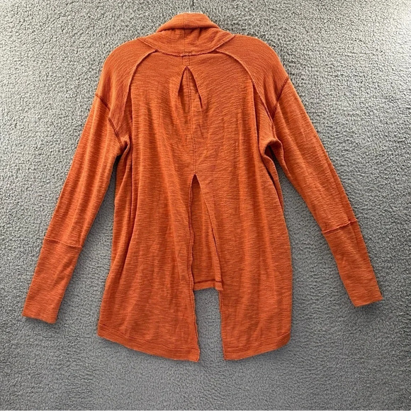Free People We The Free Split Back Turtleneck Long Sleeve Rust Orange Women's S - Picture 3 of 8